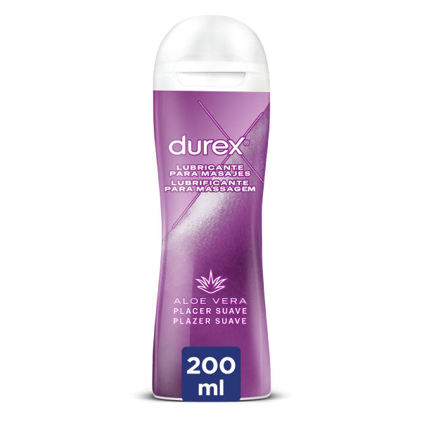 Lubrificante Durex 2 em 1 Gel de Massagem Sensual e Lubrificação com Aloe Vera 200 ml