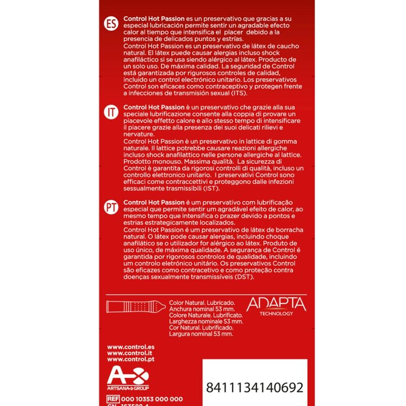 CONTROL EFEITO AQUECIMENTO PAIXÃO QUENTE 10 UNIDADES