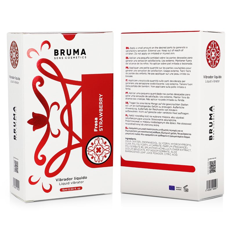 BRUMA MORANGO - LUBRIFICANTE ÍNTIMO VIBRANTE COM EFEITO SENSAÇÃO 15ML