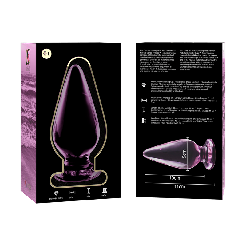 NEBULA SERIES BY IBIZA - MODELO 4 ANAL PLUG VIDRO BOROSILICADO ROSA