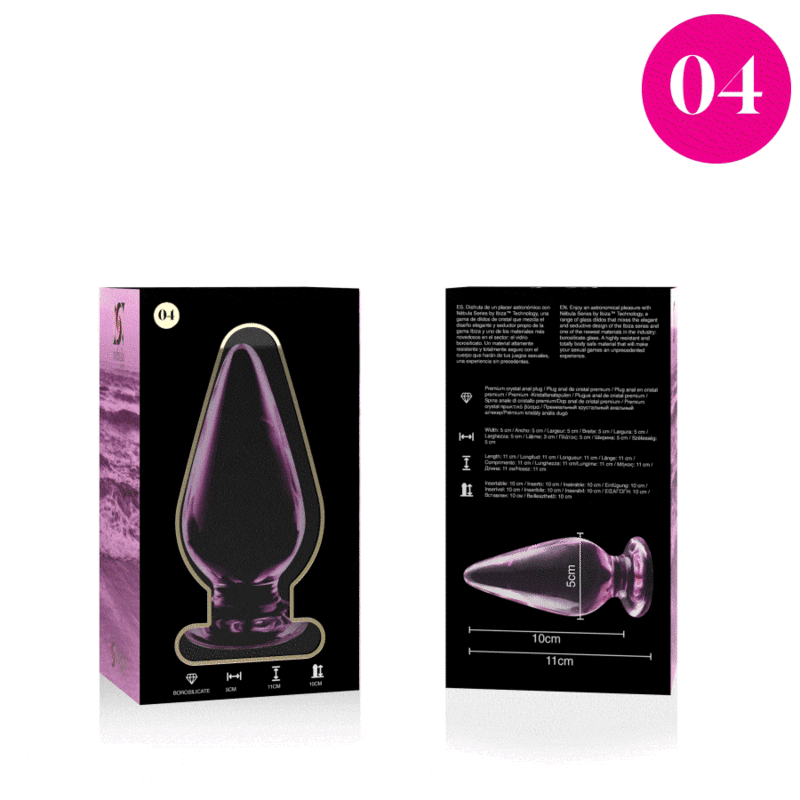 NEBULA SERIES BY IBIZA - MODELO 4 ANAL PLUG VIDRO BOROSILICADO ROSA