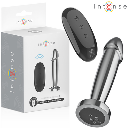 INTENSE - PLUG ANAL 10 VIBRAÇÕES DILDO DE METAL COM CONTROLE REMOTO