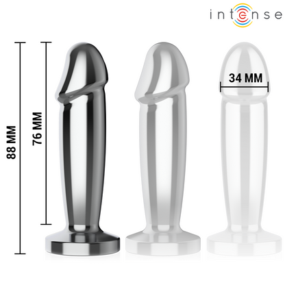 INTENSE - PLUG ANAL 10 VIBRAÇÕES DILDO DE METAL COM CONTROLE REMOTO
