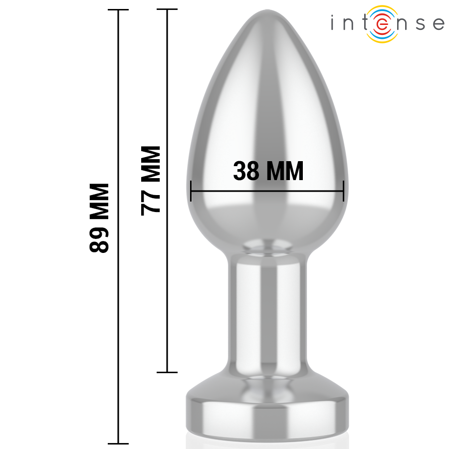 INTENSE - PLUG ANAL DE METAL VIBRANTE COM LUZES LED E CONTROLE REMOTO