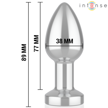 INTENSE - PLUG ANAL DE METAL VIBRANTE COM LUZES LED E CONTROLE REMOTO