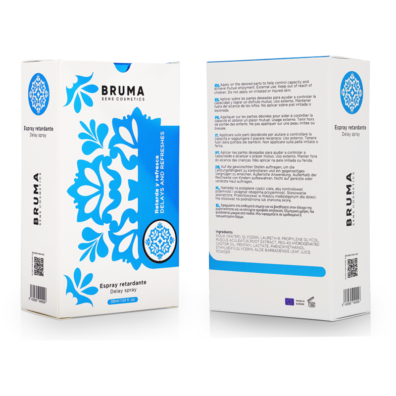 BRUMA SPRAY RETARDADOR 30ML MAIS CONTROLE, MAIS TEMPO E MAIS PRAZER NA INTIMIDADE