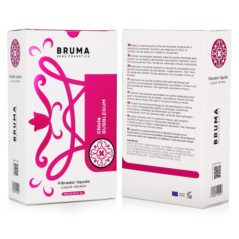 BRUMA BUBBLEGUM - LUBRIFICANTE ÍNTIMO VIBRANTE COM EFEITO SENSAÇÃO 15ML