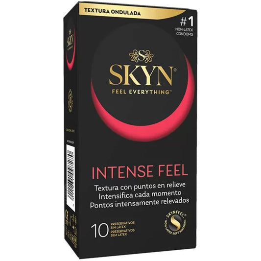 SKYN  PRESERVATIVO TEXTURIZADO DE SENSAÇÃO INTENSA COM DESIGN ONDULADO 10 UNIDADES