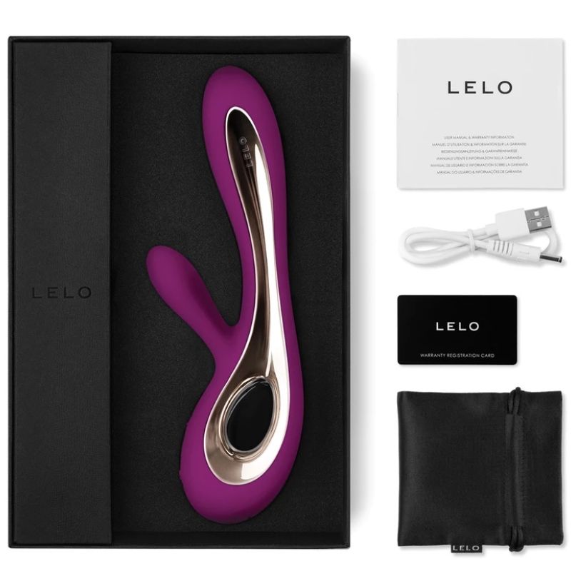 VIBRADOR RABBIT PREMIUM DE LUXO COM ESTIMULAÇÃO DUPLA LELO SORAYA 2